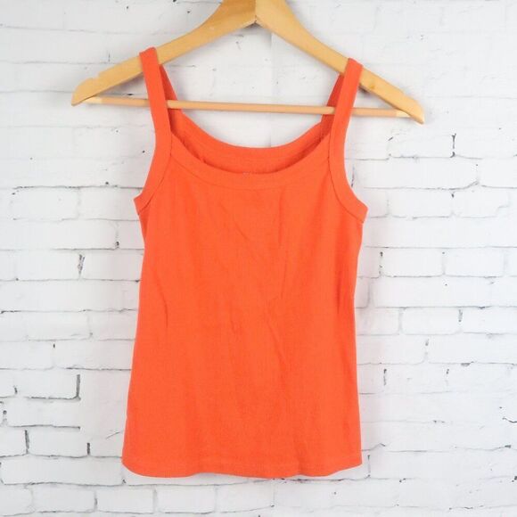 OLD NAVY ORANGE RIBBED TANK TOP SIZE SMALL - Picture 1 of 4